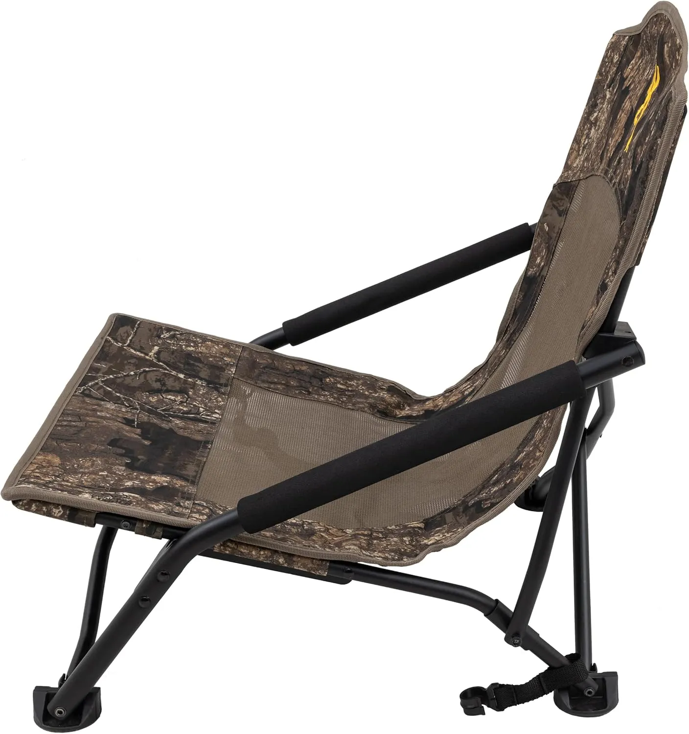 Browning Strutter Camo Turkey Hunting Chair with Foldable Low Profile Compact Design, Durable Steel Frame, and Padded Shoulder Carry Strap and Carry Bag