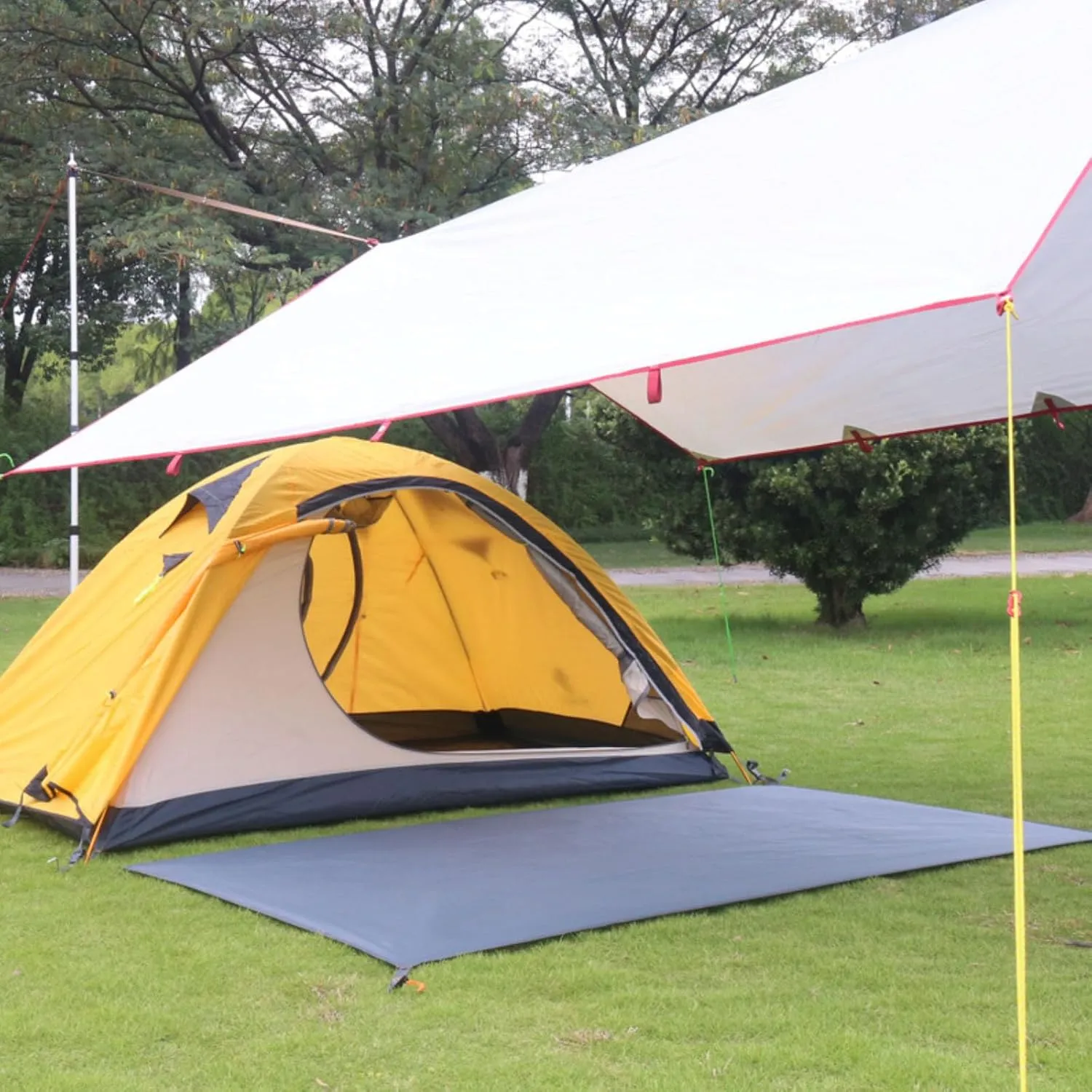 Brown,Small,N/A Waterproof Camping Tarp, 210D Oxford Cloth Outdoor Tent Ground Pad, Lightweight Multifunctional Tent Footprint with Drawstring Bag, Picnic Land Seats for Beach, Car,Camping,Adventure