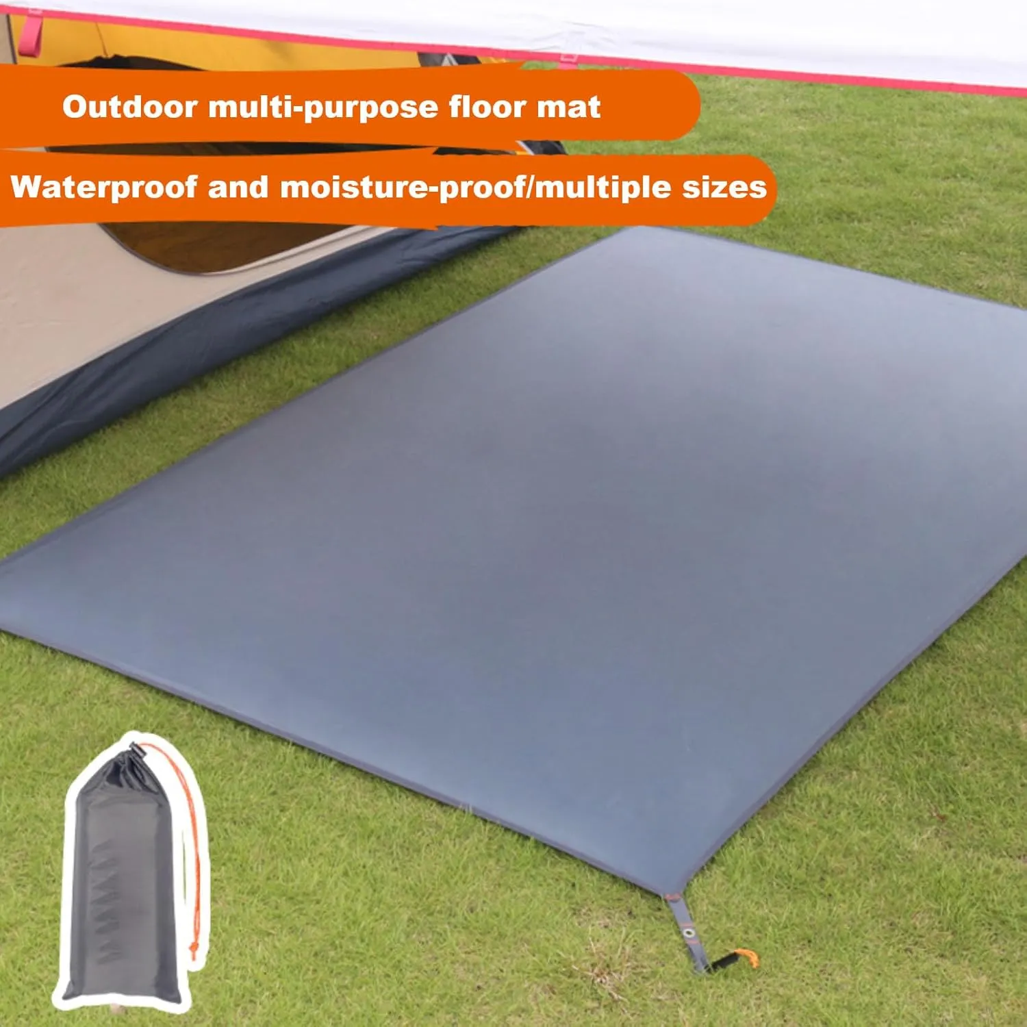 Brown,Small,N/A Waterproof Camping Tarp, 210D Oxford Cloth Outdoor Tent Ground Pad, Lightweight Multifunctional Tent Footprint with Drawstring Bag, Picnic Land Seats for Beach, Car,Camping,Adventure