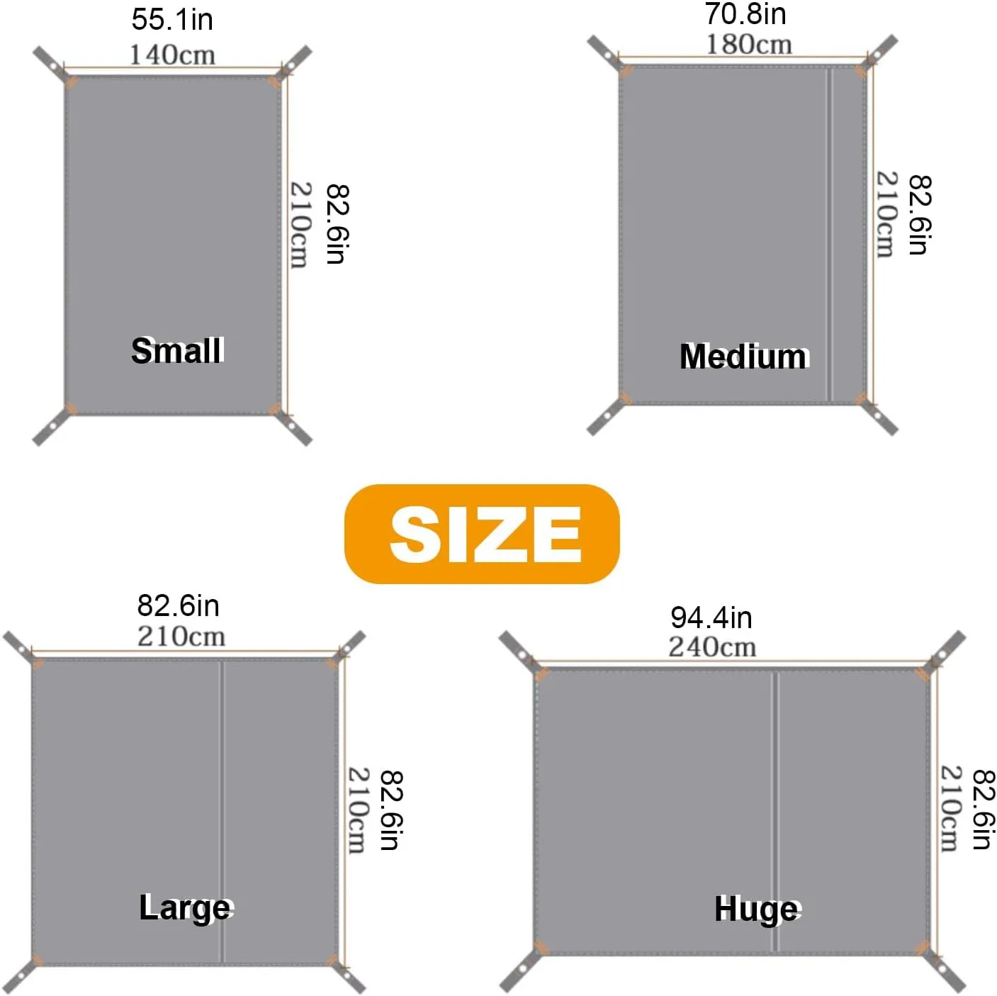 Brown,Small,N/A Waterproof Camping Tarp, 210D Oxford Cloth Outdoor Tent Ground Pad, Lightweight Multifunctional Tent Footprint with Drawstring Bag, Picnic Land Seats for Beach, Car,Camping,Adventure