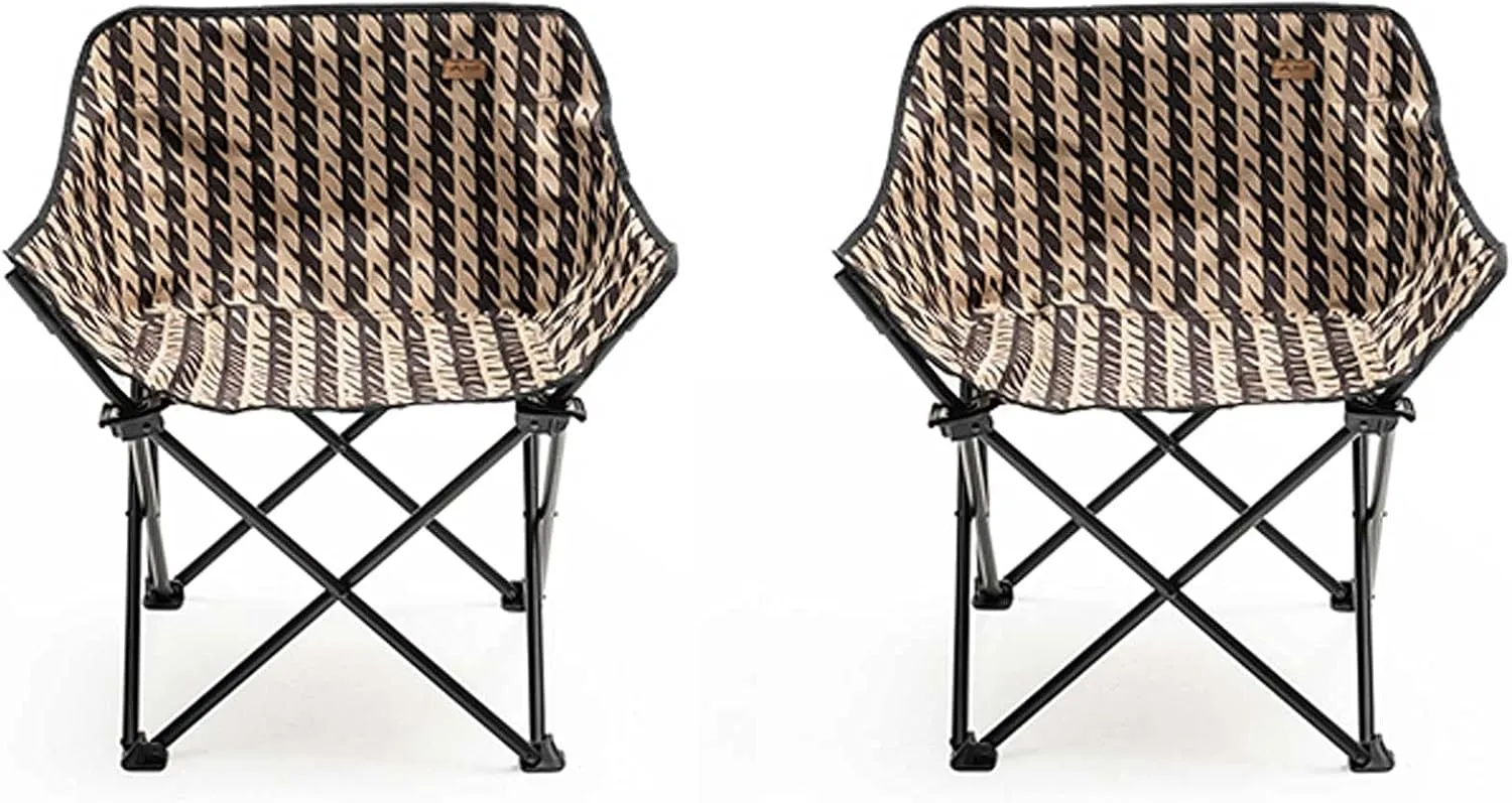 BTZHY Recliner Chair,2 Pack Outdoor Folding Camping Chairs,Portable Fishing Chairs,Light Moon Chairs,43X43X65Cm,for Outdoor Barbecue,Park Leisure.
