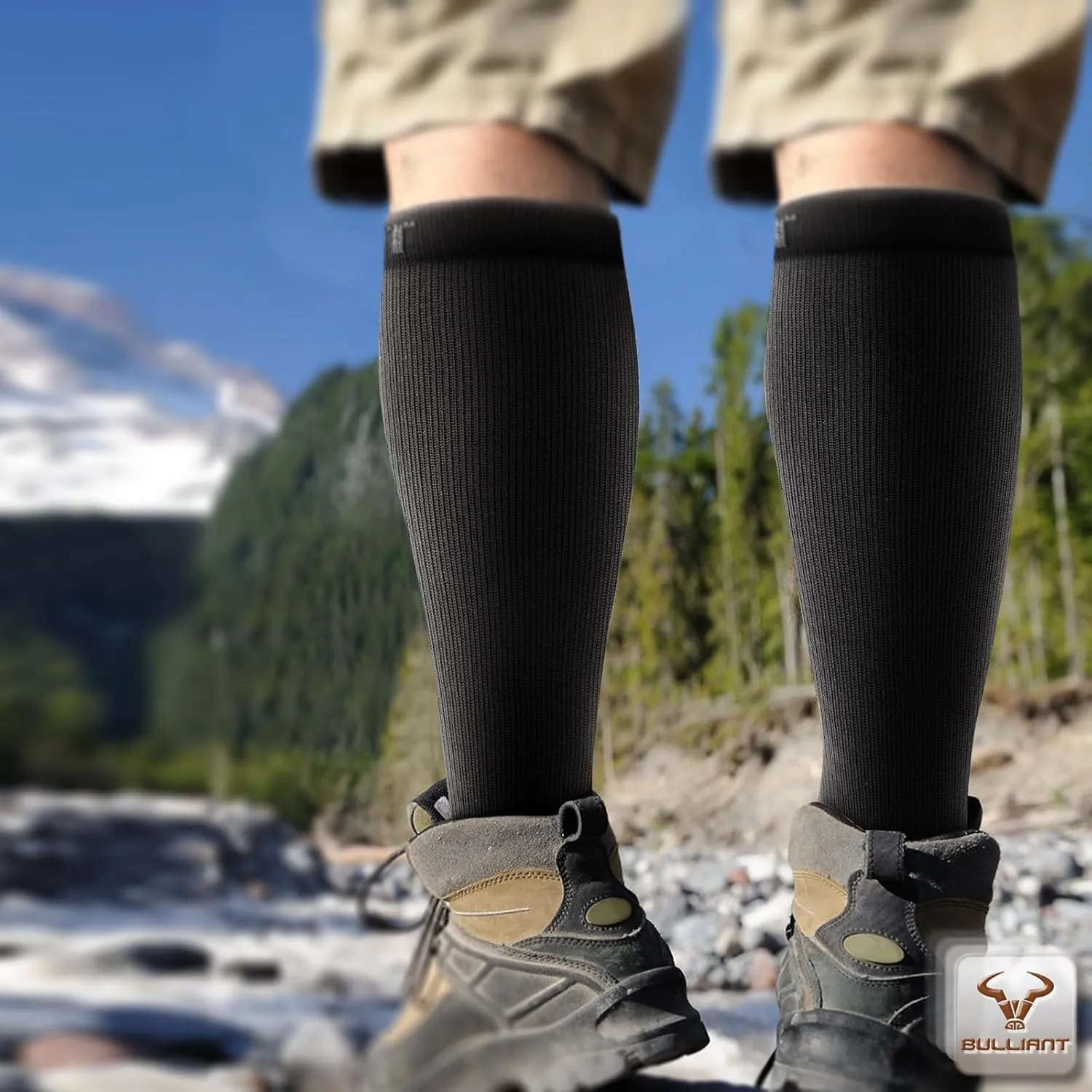 BULLIANT Compression Socks 3Pairs-15-20mmHg Circulation Support Men Women Hiking Sports Recovery-Upgraded Wicking Tech