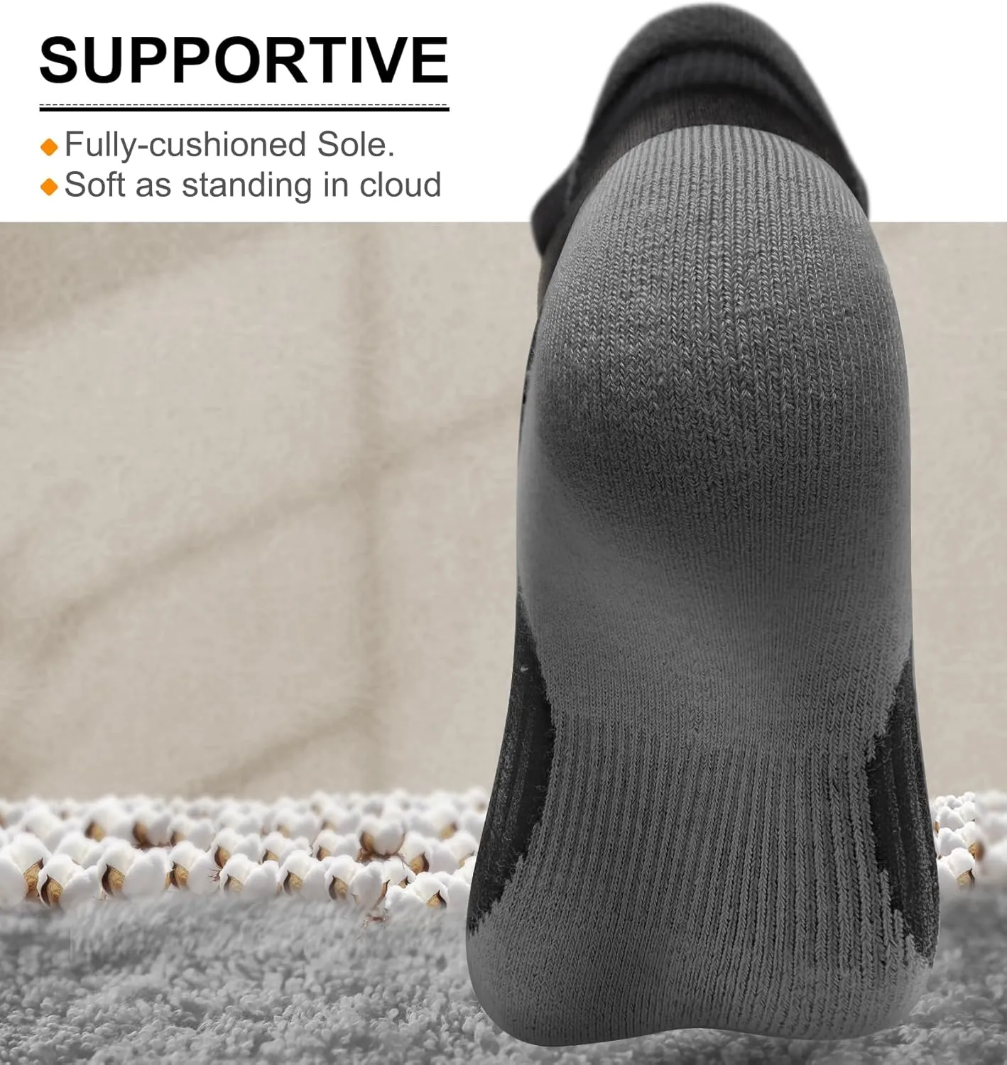 BULLIANT Men Ankle Socks 8Pairs Active Running Socks Cushioned No Show Breathable Wicking-Arch Support