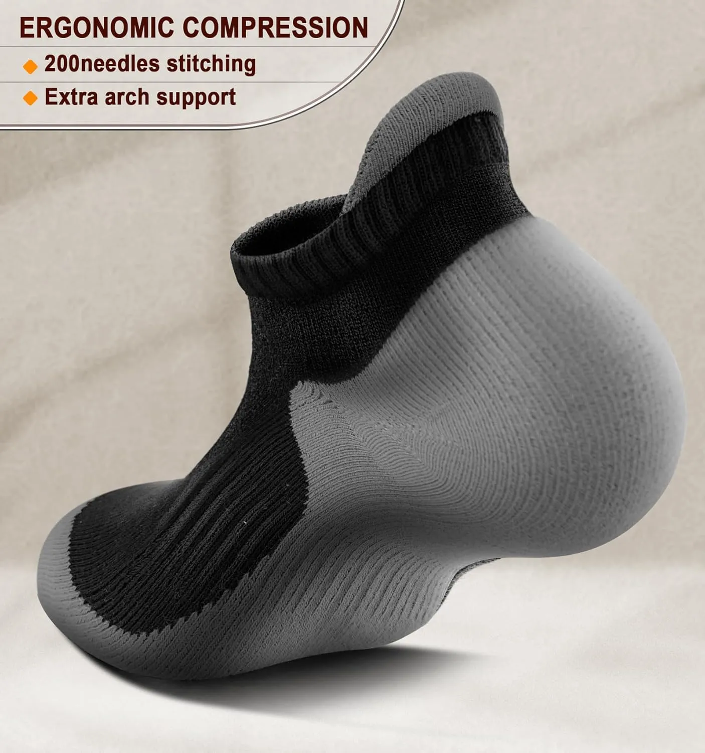 BULLIANT Men Ankle Socks 8Pairs Active Running Socks Cushioned No Show Breathable Wicking-Arch Support