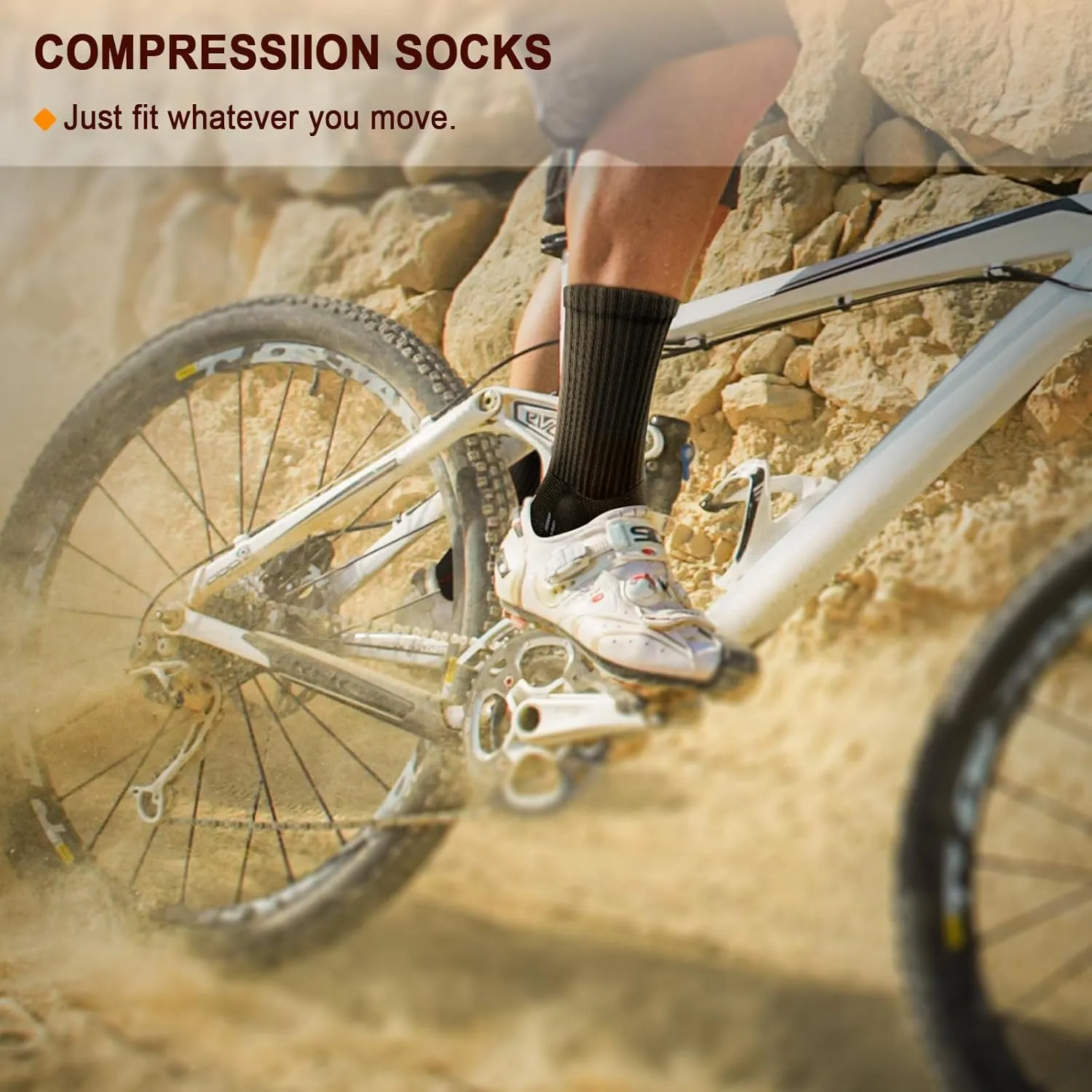 BULLIANT Men Athletic Socks, Compression Sports Crew Socks Cushioned For Men Outdoor Running Hiking-Arch Compression Support