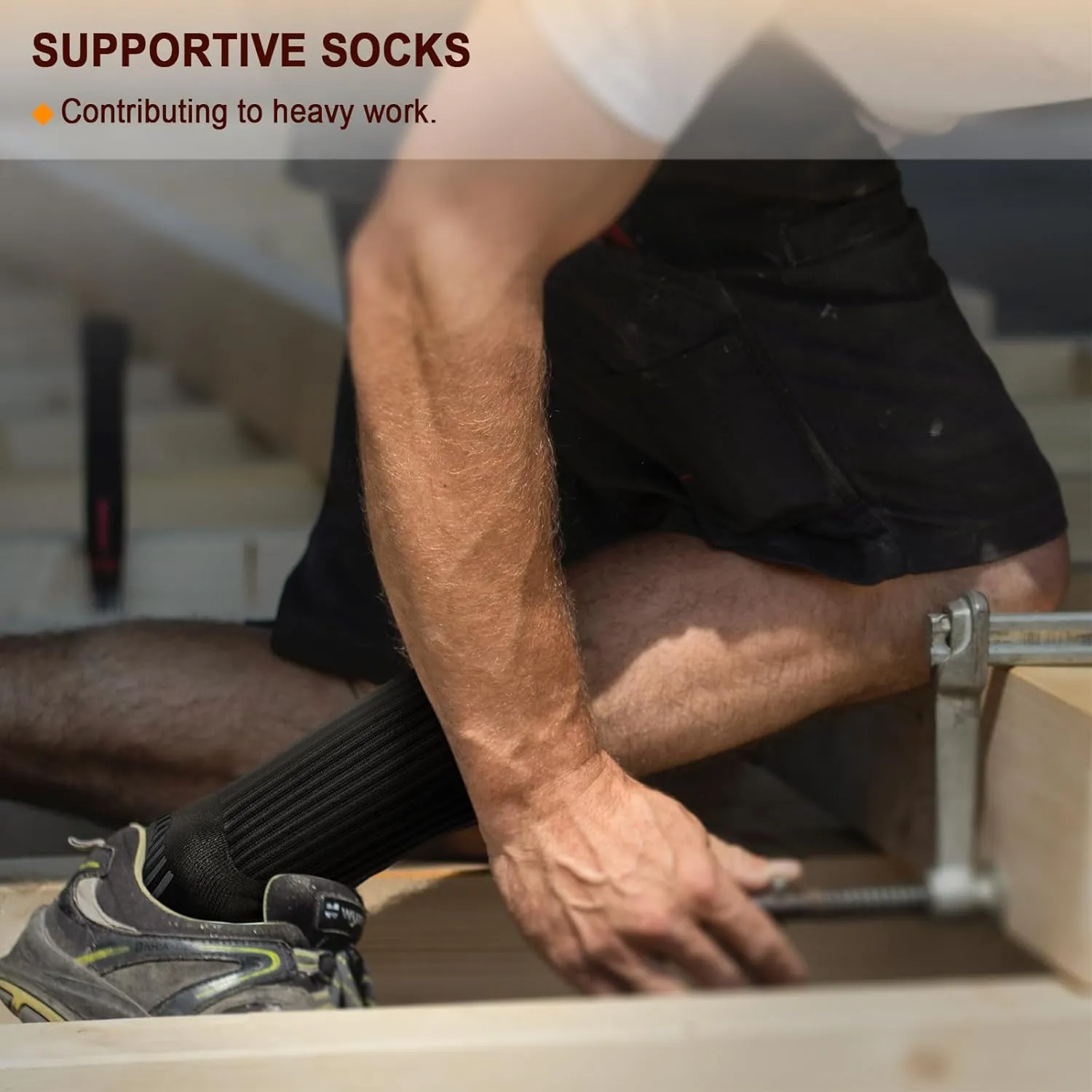 BULLIANT Men Athletic Socks, Compression Sports Crew Socks Cushioned For Men Outdoor Running Hiking-Arch Compression Support