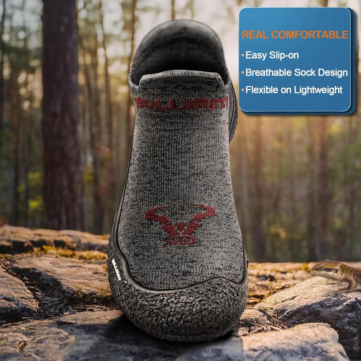 BULLIANT Men Slipper Socks,Grip Socks Hiking Water Shoes Barefoot Shoes for Outdoor Walking Exercises