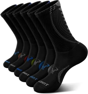 BULLIANT Men Socks, Athletic Compression Crew Socks Cushioned for Men Running Sports Hiking Fishing Arch Support