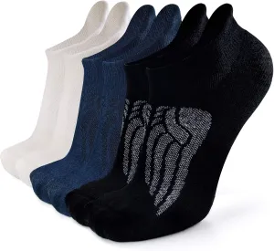 Busy Socks Merino Wool Compression Support Ankle Running Hiking Socks for Men Women, Soft Thick Cushion Tab Socks 3/6 Pairs