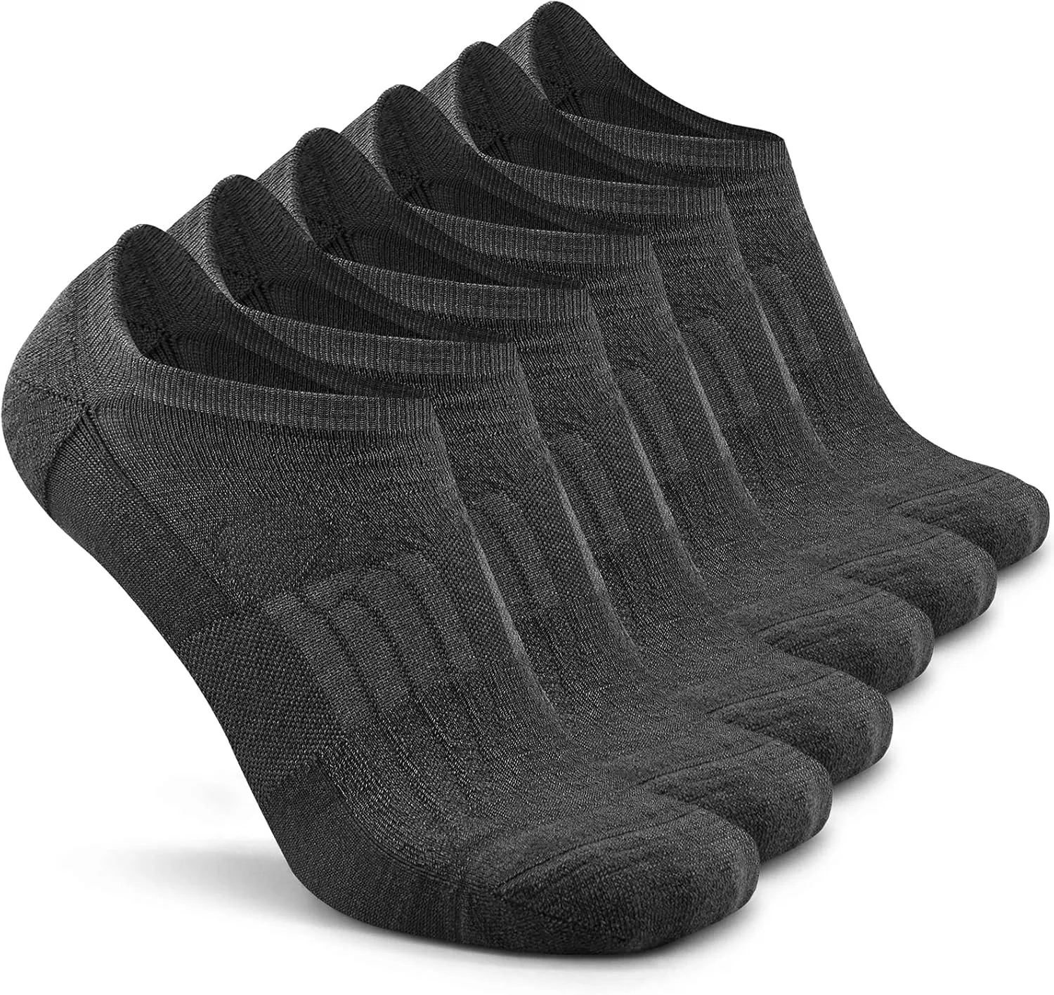 Busy Socks No Show Merino Wool Athletic Running Socks for Men Women,Low Cut Thin Soft Sport Wool Socks with Non-Slip Grips
