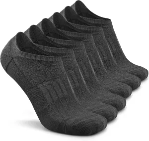 Busy Socks No Show Merino Wool Athletic Running Socks for Men Women,Low Cut Thin Soft Sport Wool Socks with Non-Slip Grips