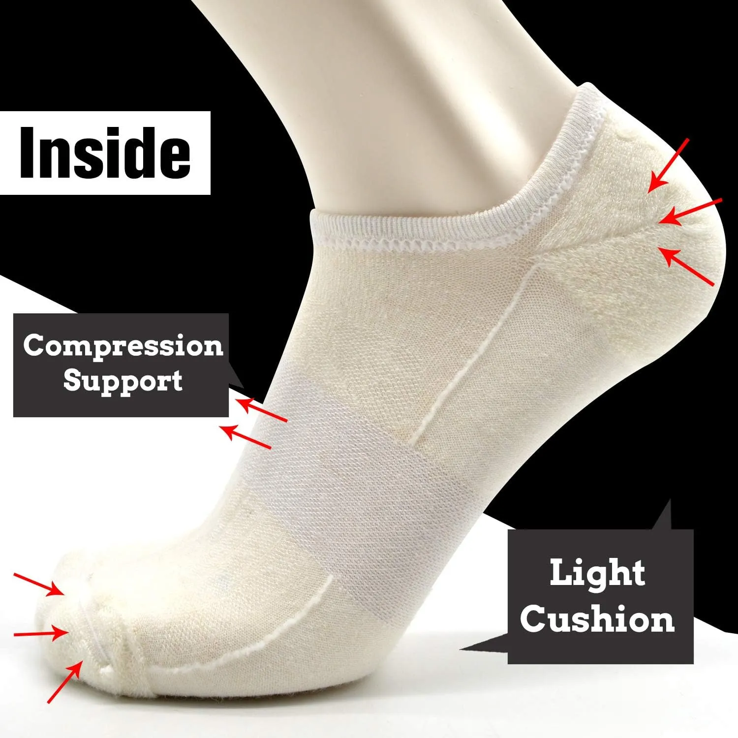 Busy Socks No Show Merino Wool Athletic Running Socks for Men Women,Low Cut Thin Soft Sport Wool Socks with Non-Slip Grips