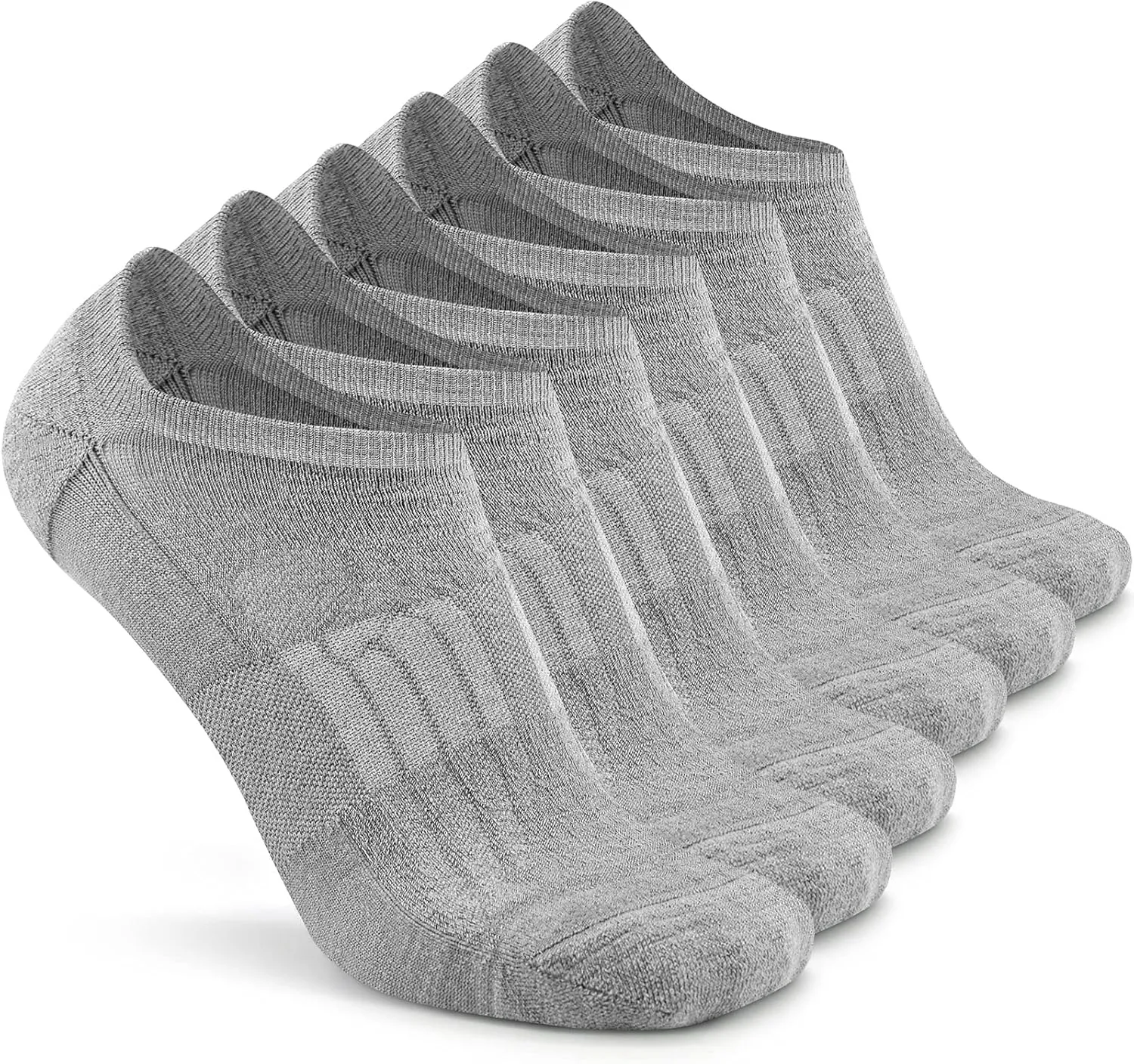 Busy Socks No Show Merino Wool Athletic Running Socks for Men Women,Low Cut Thin Soft Sport Wool Socks with Non-Slip Grips