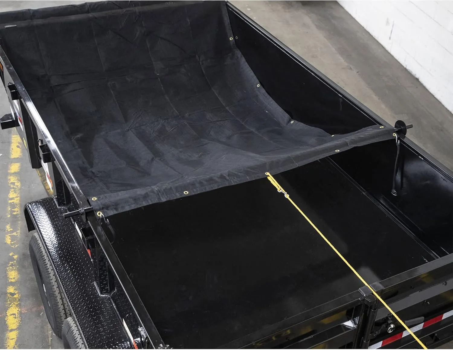 Buyers Products DTR7515 Aluminum Tarp System with Mesh Tarp, 7-1/2 X 15 Feet, Dump Body Tarp Kit, Dump Trailer Accessories, Dump Body Accessories