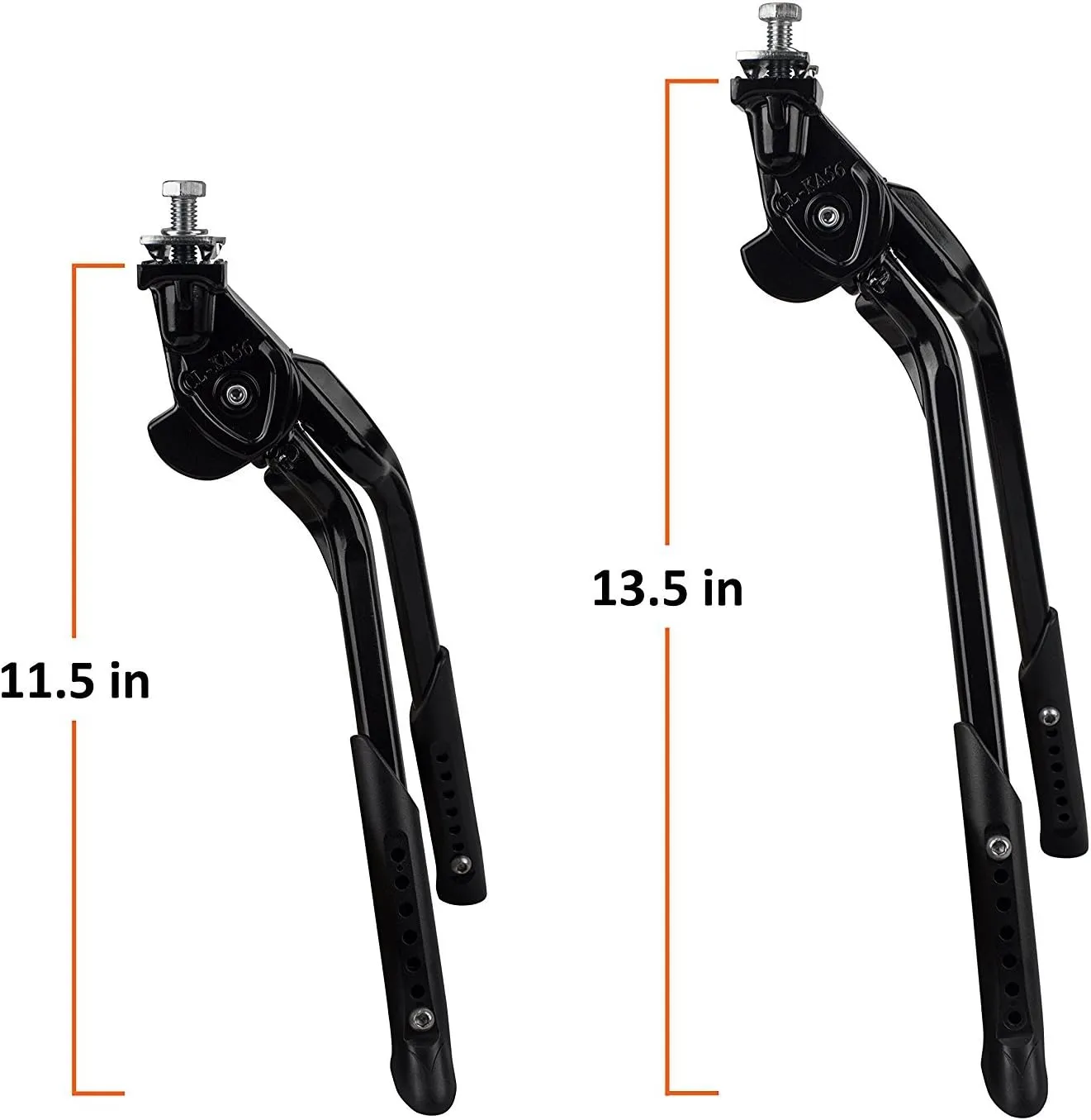 BV Bike Kickstand, Ebike Heavy Duty, Center Mount Bicycle Stand - Length Adjustable, Foldable Double Leg for 24"-28" Bikes
