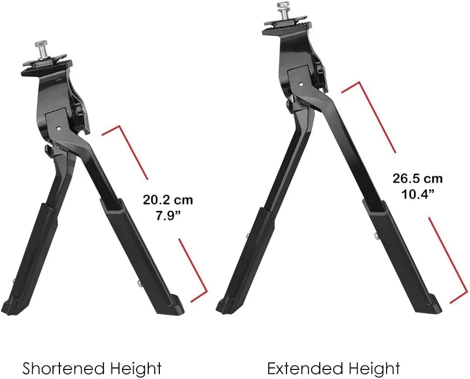 BV E-Bike Heavy Duty Kickstand, Center Mount Bicycle Stand - Length Adjustable, Foldable Double Leg for 24"-28" Bikes