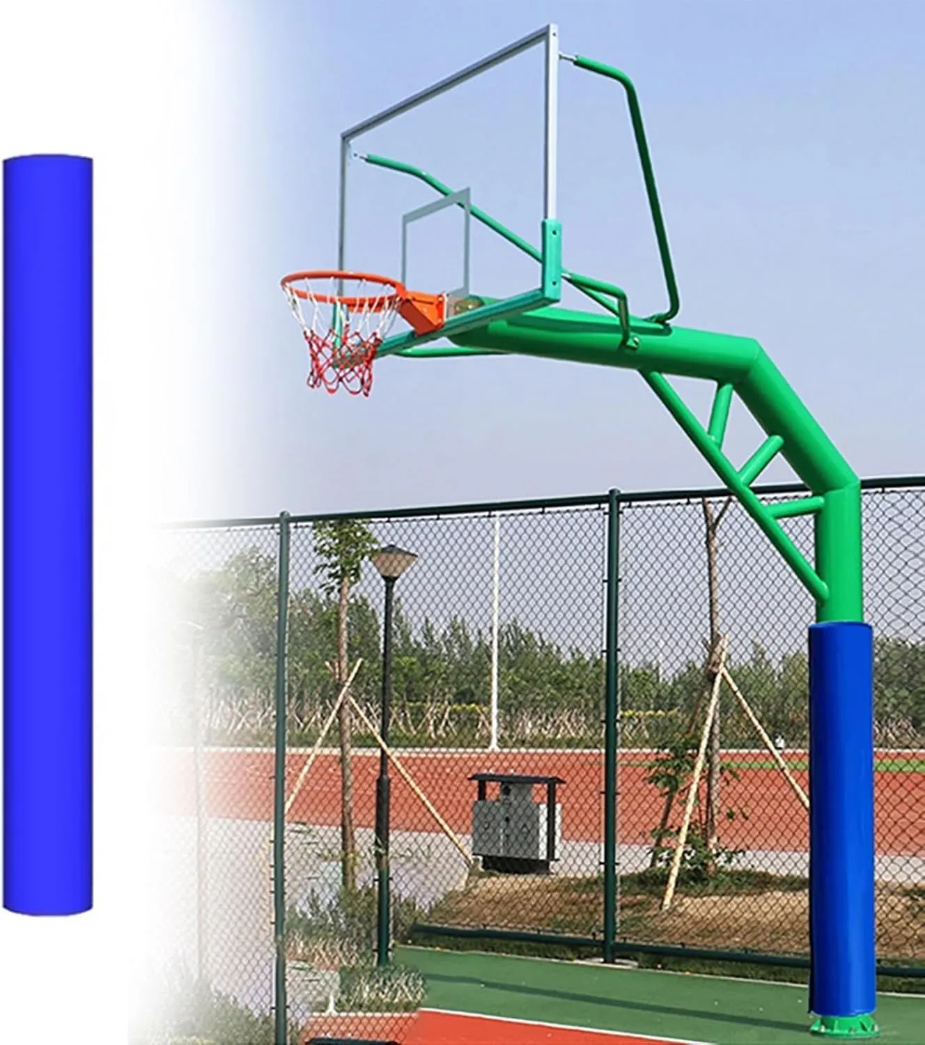 BYZOMU Dia 114 140 165 220 MM Round Pole Safety Padding, All Weather Basketball Hoop Pad Custom - 180cm, Portable Playground Pole Padding Wrap Around/Column Post Pads