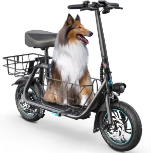 C1/C1 Pro Electric Scooter with Seat, 450W Powerful Motor up to 20/25 Miles Range, Foldable Electric Scooter for Adults Max Speed 15.5/18.6 Mph, Electric Scooter for Commuting with Basket