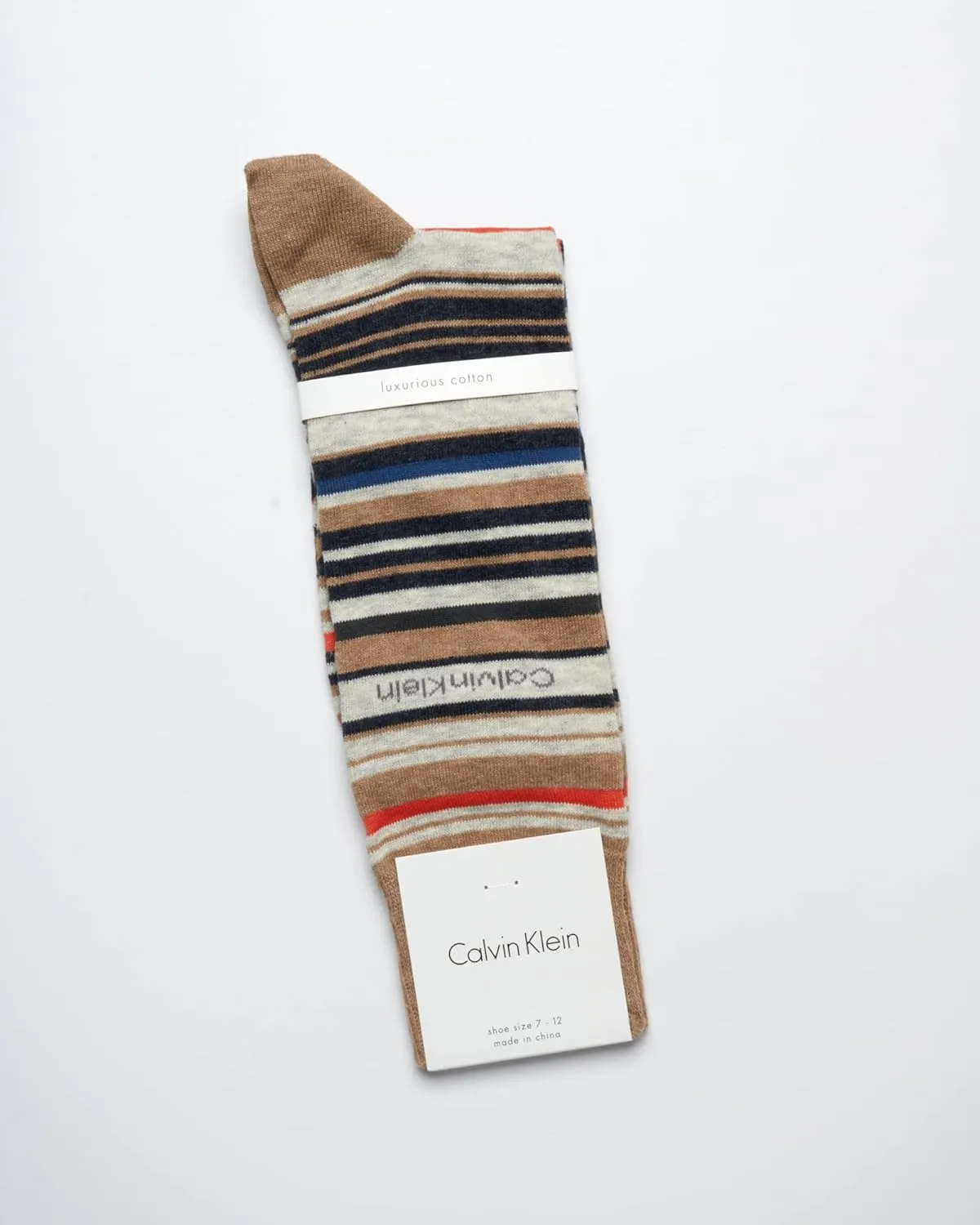 Calvin Klein Mens Dress Socks - 1 Pair Egyptian Cotton Blend with Comfort Stay-Up Cuff - Soft, Breathable & Smooth Crew Socks