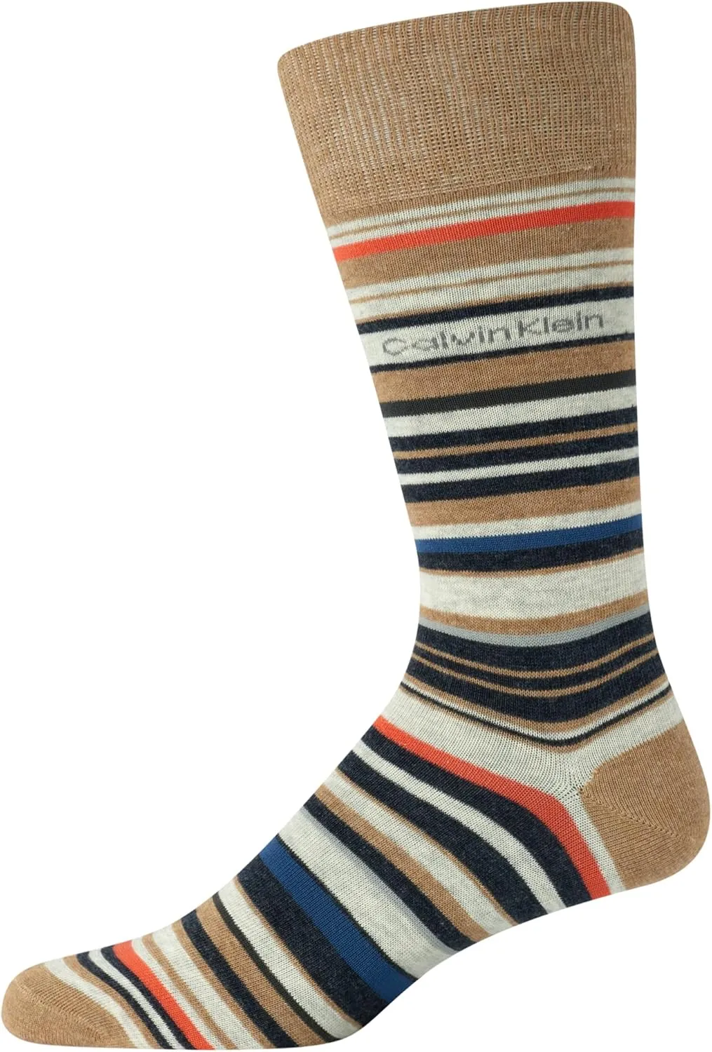 Calvin Klein Mens Dress Socks - 1 Pair Egyptian Cotton Blend with Comfort Stay-Up Cuff - Soft, Breathable & Smooth Crew Socks