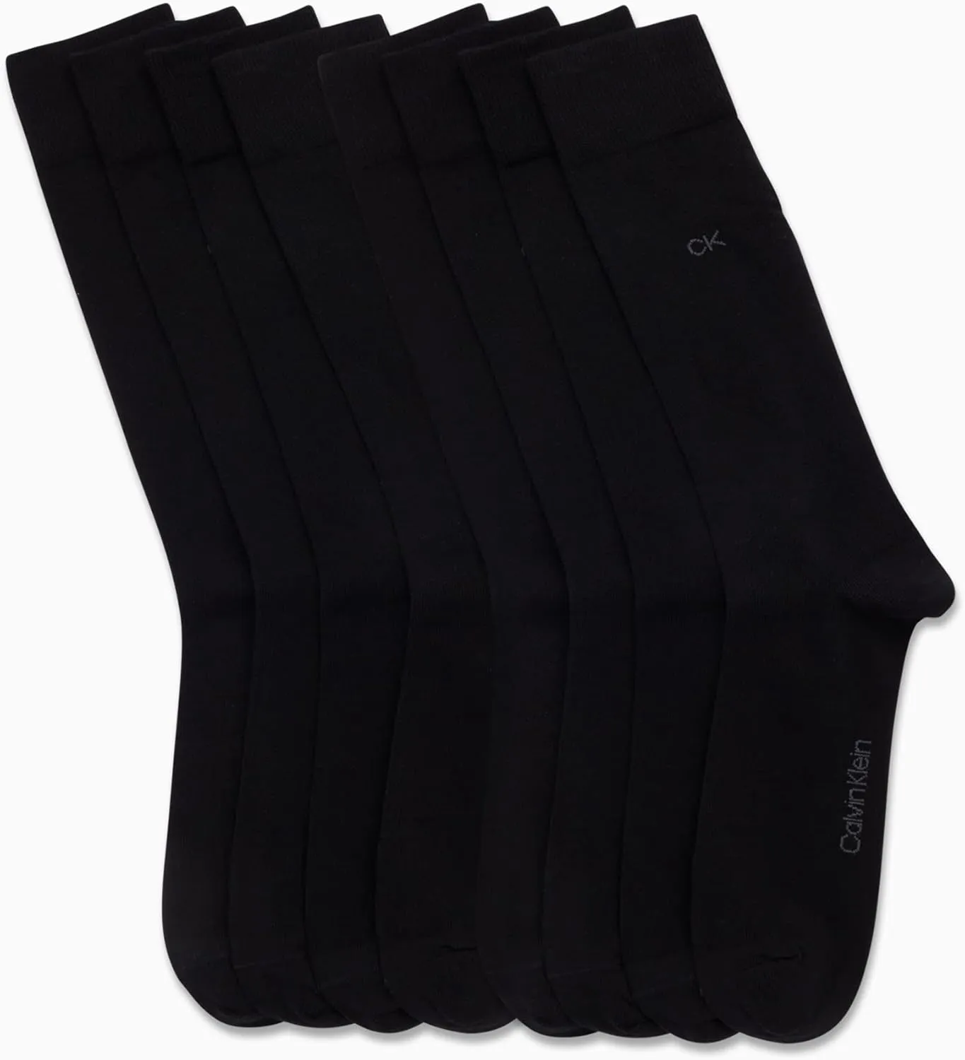 Calvin Klein Men's Dress Socks - 8 Pack Breathable Cotton Mid Crew Socks - Casual Long Work Socks for Men (Sizes 7-12)
