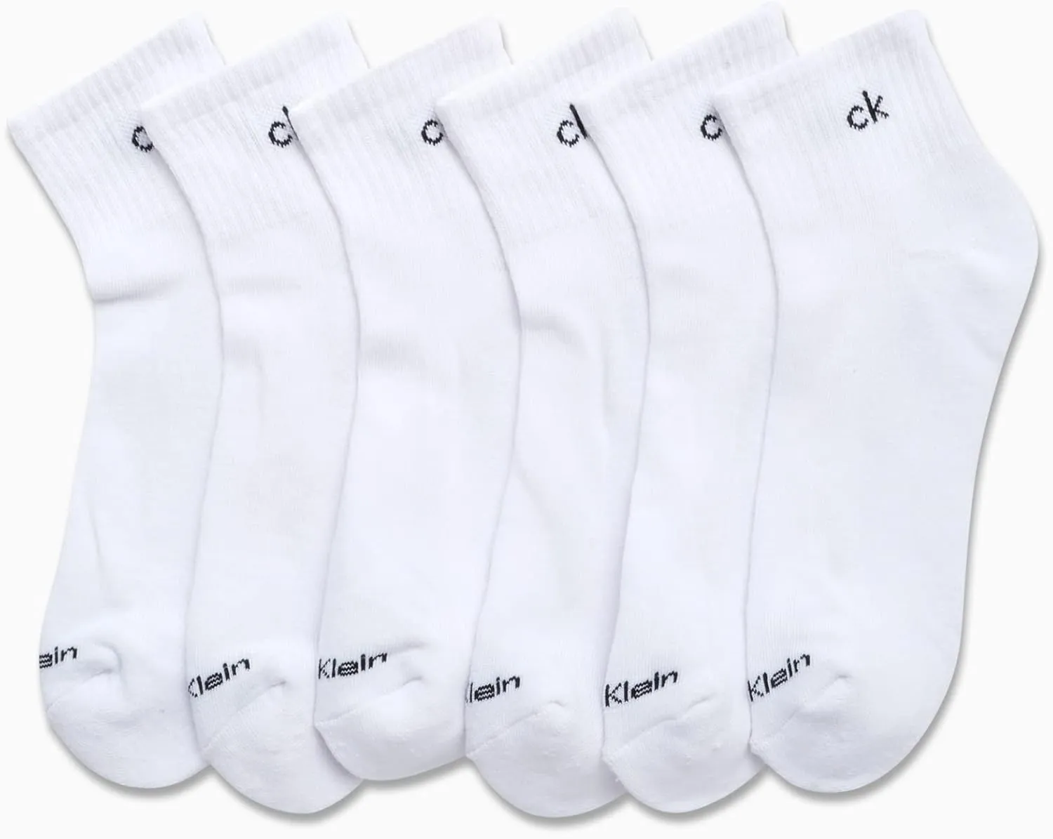 Calvin Klein Men's Quarter Socks - 6 Pack Cushioned Mini Crew Athletic Socks for Men, Ideal for Running, Sport, and Hiking