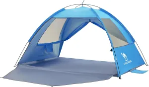 CAMEL CROWN Beach Tent UPF 50  Sun Shelter for 2/3/5/6 Person, Lightweight Portable Sun Shade with Sand Anchor, Family Beach Day & Outdoor Adventures