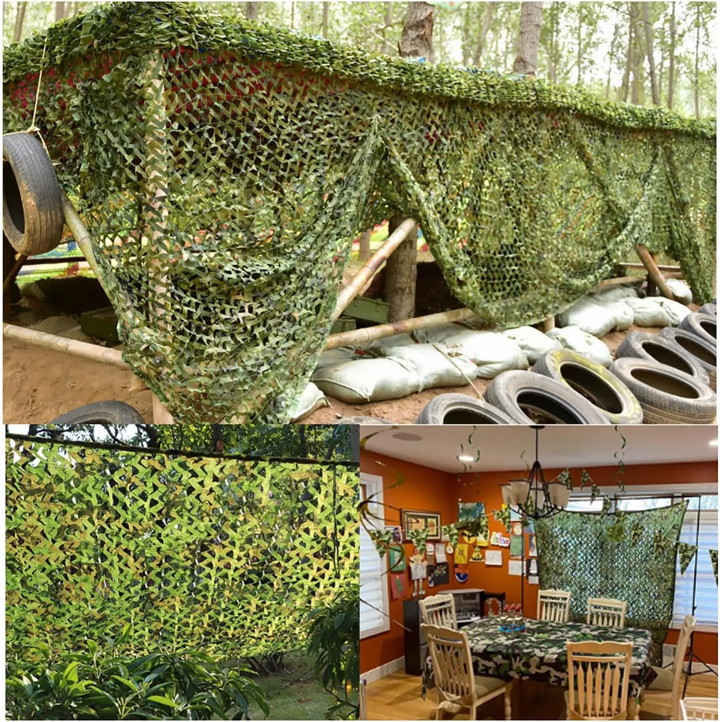 Camo Netting/Camo Tarp/Sunshade, Camouflage Net Ground Blind for Hunting, Camping, Sunshade, Shooting, Garden Fence Decorations