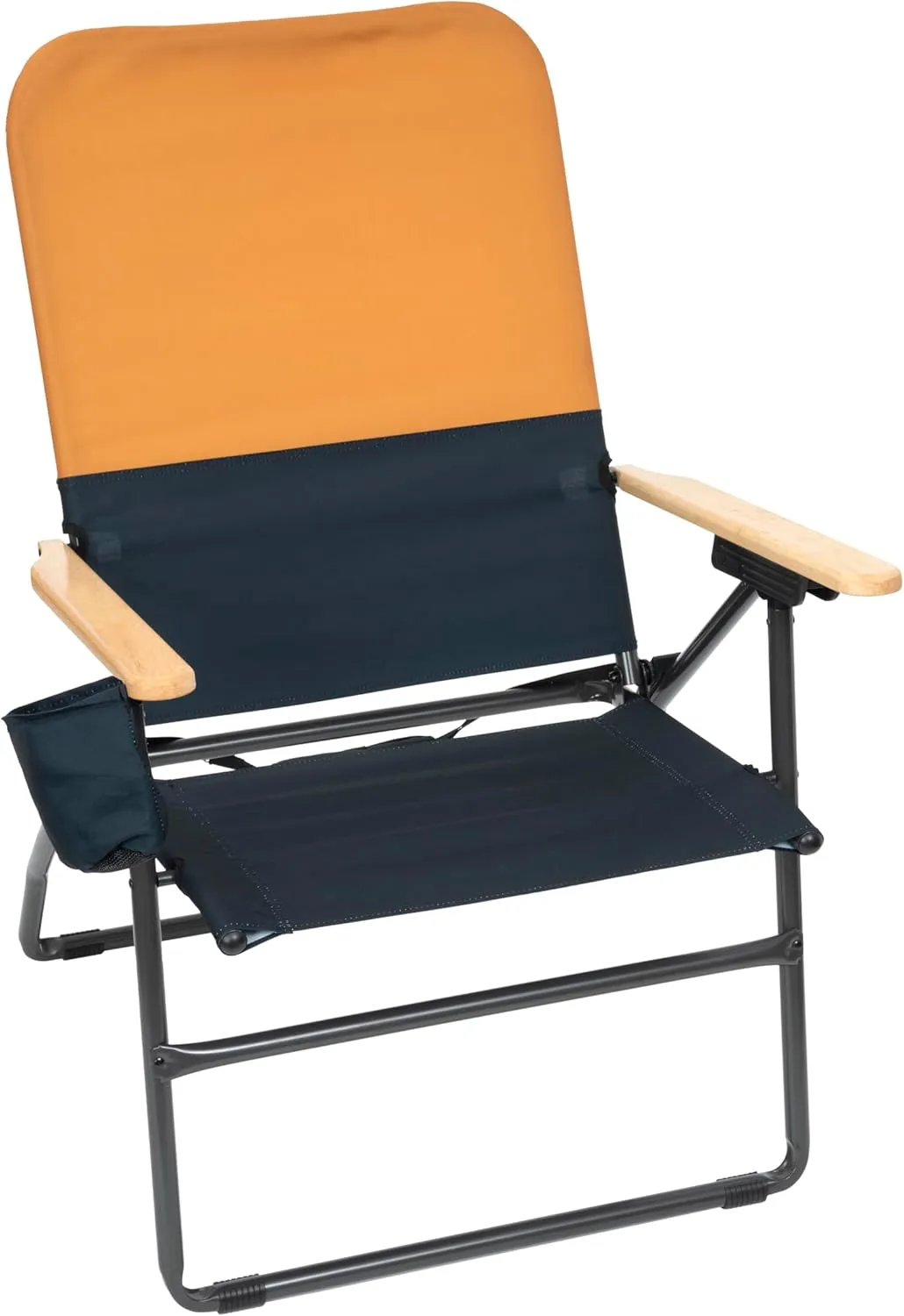 CAMP & GO Selkirk Outdoor Oversized Heavy Duty Comfort Folding Camping Chair, Orange and Navy