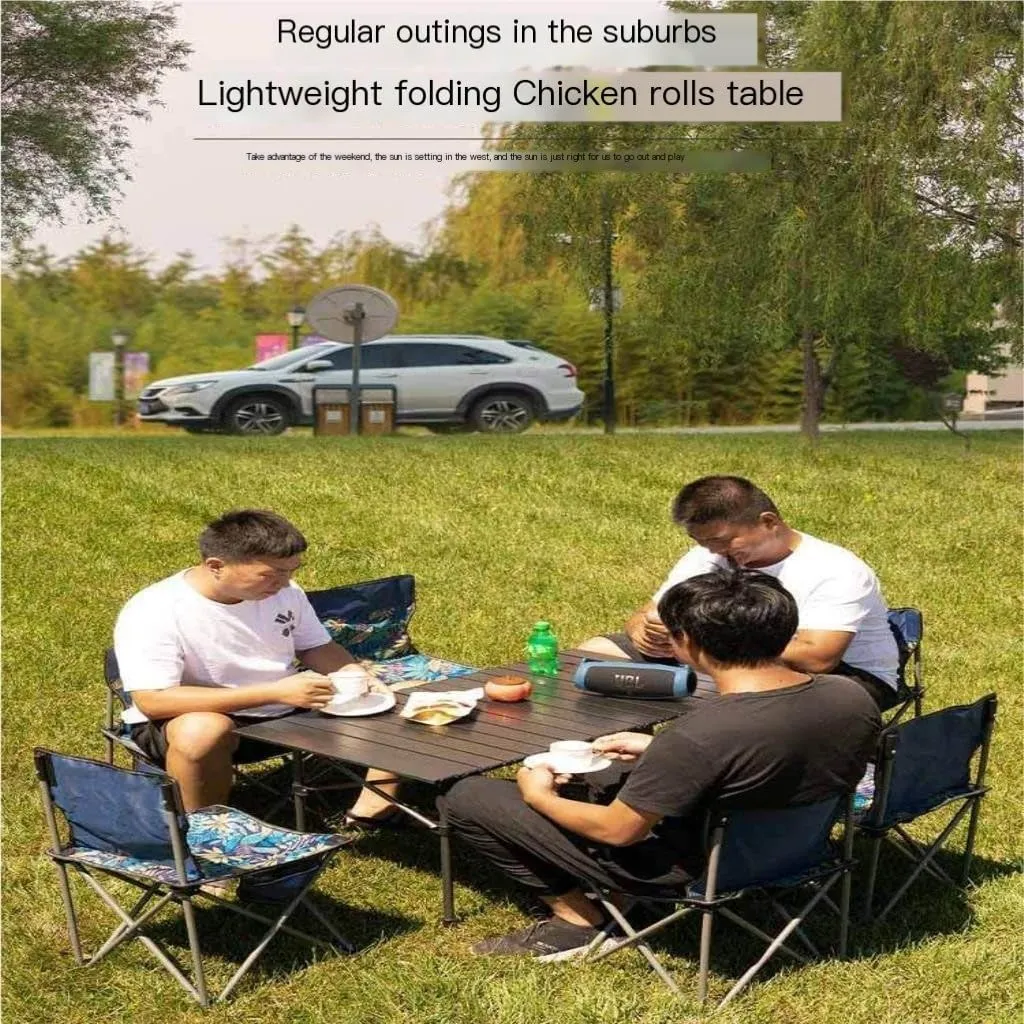 Camp Stool Camping Folding Moon Chair Chair Outdoor Portable High Back Chair Home Dining Table Night Market Stall Camping Stool(Blue)