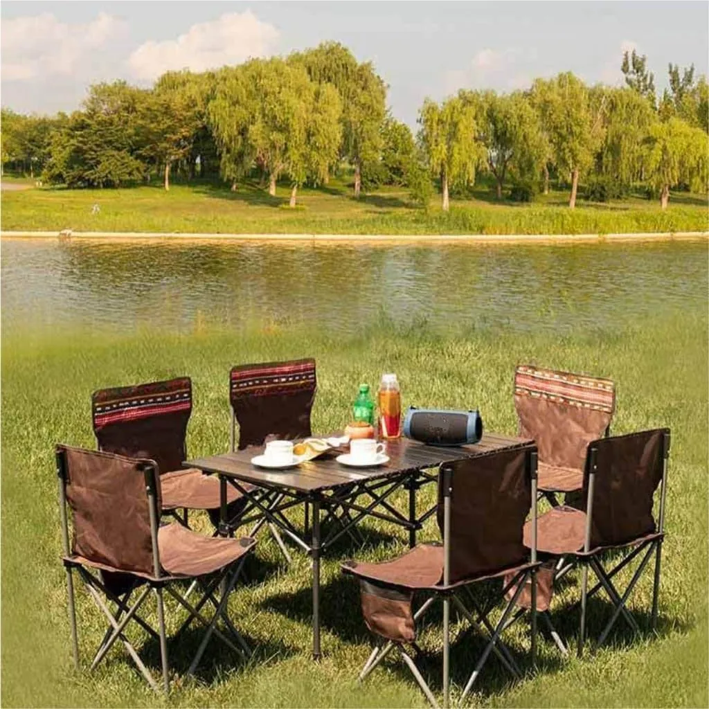 Camp Stool Camping Folding Moon Chair Chair Outdoor Portable High Back Chair Home Dining Table Night Market Stall Camping Stool(F)