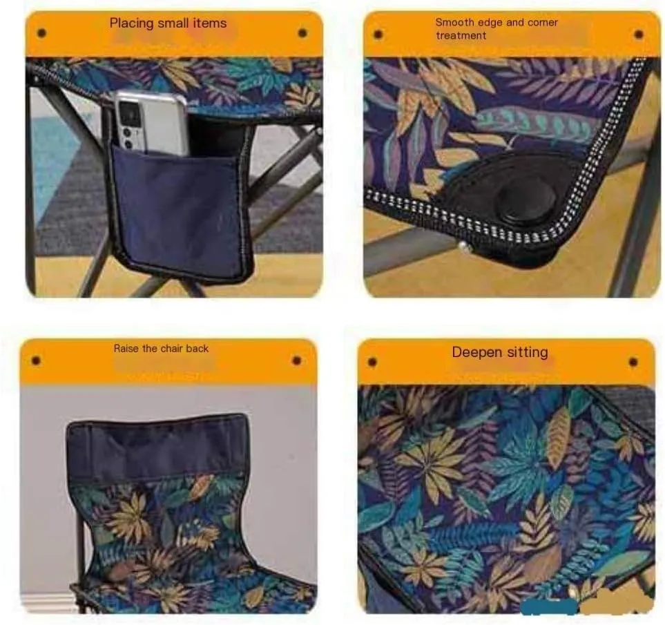 Camp Stool Camping Folding Moon Chair Chair Outdoor Portable High Back Chair Home Dining Table Night Market Stall Camping Stool(F)
