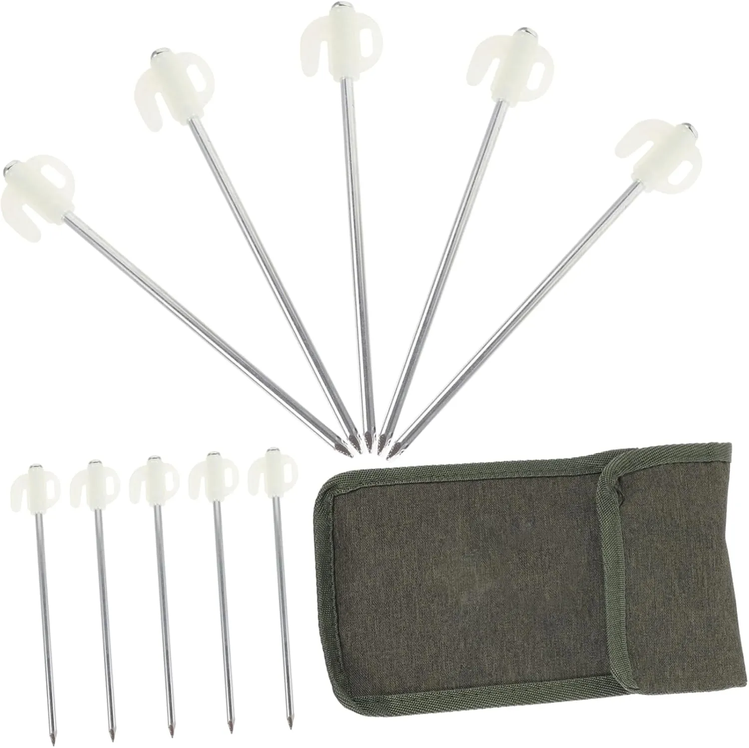 Camping Accessories 11pc Tent Stakes Bag Heavy Duty Lightweight for Camping Tent Beach Tents Tarps Groundsheets