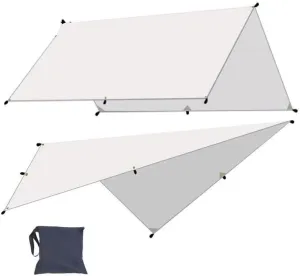 Camping Awning Canopy Tarp Durable Waterproof Lightweight for Outdoor Tent Shade Multi-Purpose Use(Rice White,3x5m)