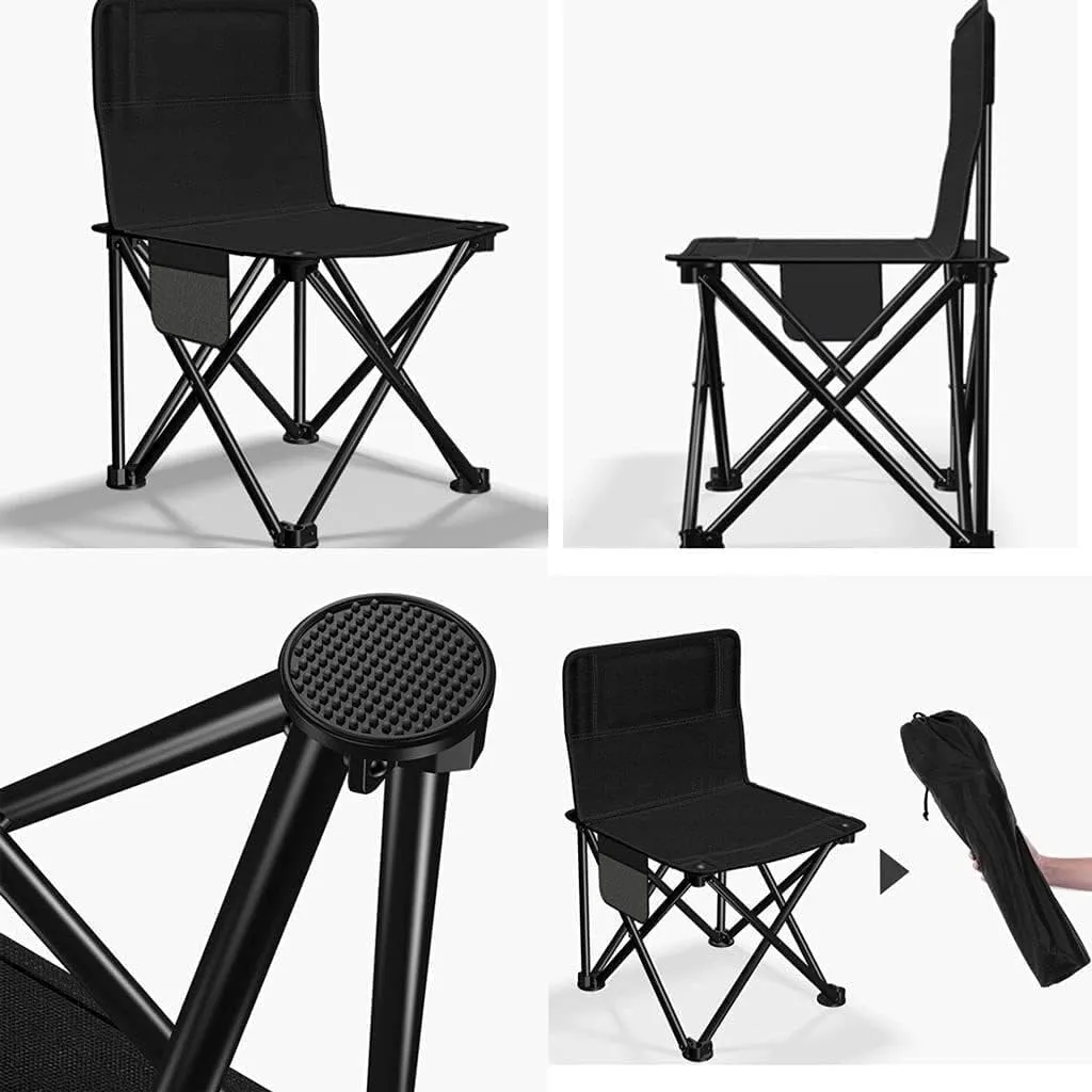 Camping Chair Folding Chair Portable Chair Outdoor Folding Backrest Chair Portable Fishing Chair with Side Pocket Lightweight Leisure Chairs Padded Deck Chair Camping Chairs for Adults