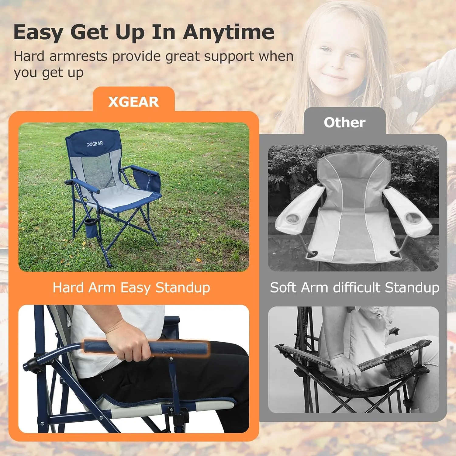 Camping Chair for Adults 350 LBS Support Camp Chair 2PCS with Breathable Mesh Back Fabric with Arm Rest Cup Holder and Portable Carrying Bag