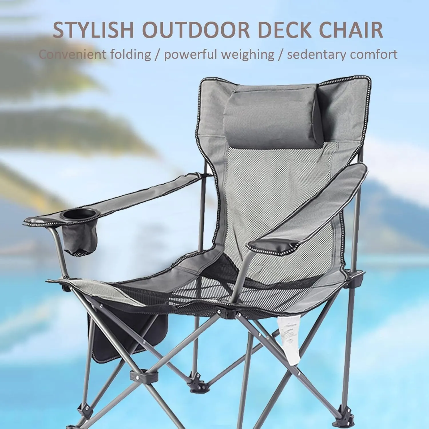 Camping Chair Recliner Portable, Beach Chairs Height Folding Lightweight, Comfortable Camping Chairs, for Camping, Hiking Fishing,A