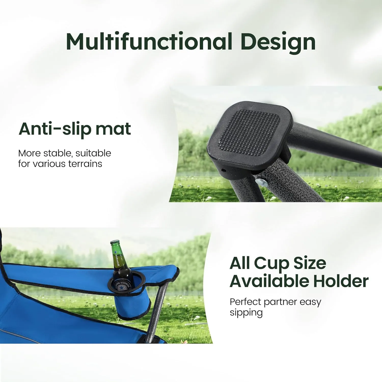 Camping Chairs with Shade, Foldable Canopy Chair, Folding Camping Shade Chair for Outdoor, Camping, Patio, Support 350 LBS, Blue