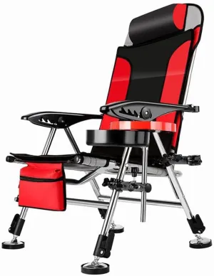 Camping Chairs,Fishing Chair Beach Chair Outdoor Foldable Chair Recliner Portable Multifunction Fishing Chair Applicable to All Terrain/Argento/Light Grey