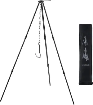 Camping Dutch Oven Tripod Mini Adjustable Grill Cooker Campfire Grill Stand with Storage Bag for Outdoor Activities