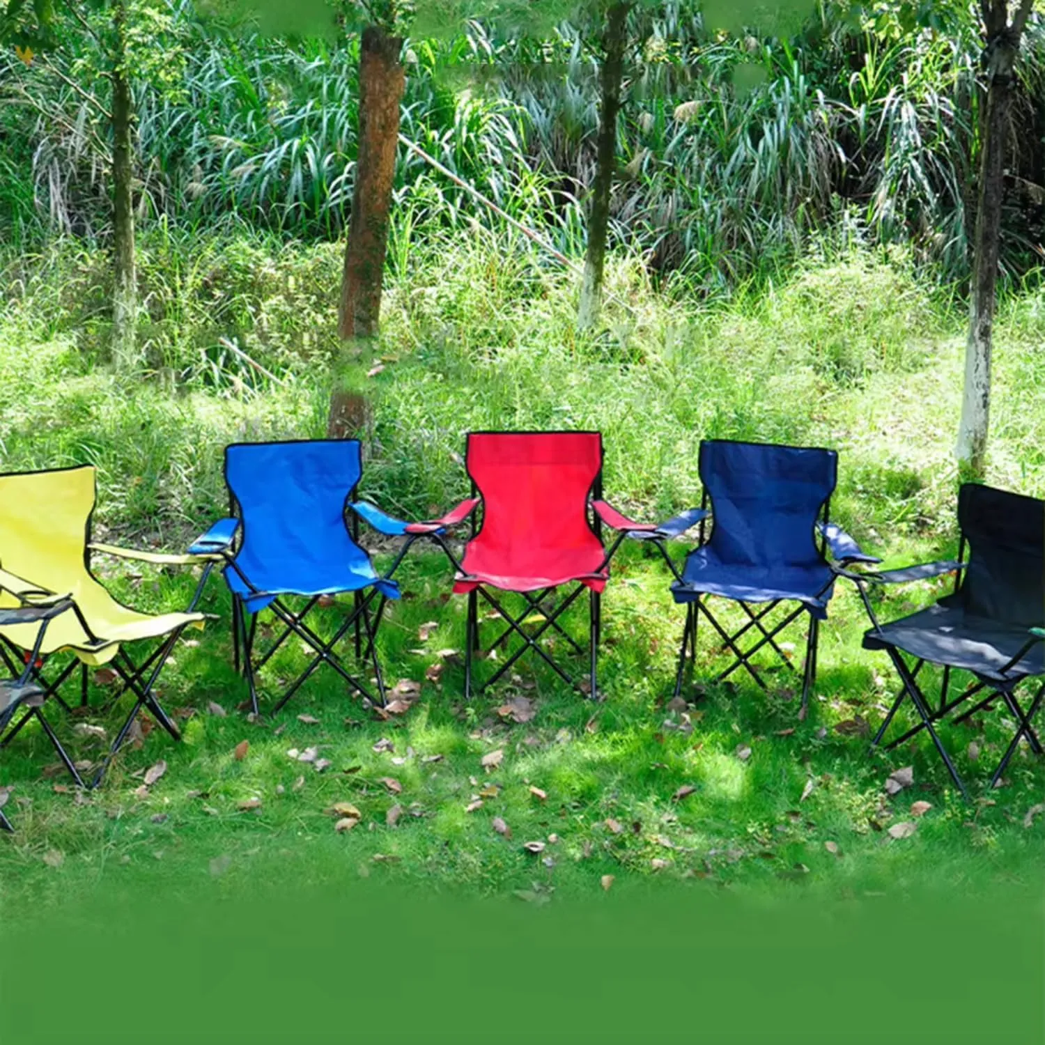 Camping Folding Chair Fishing Chair with Carrying Bag & Armrest Foldable Portable Camping Chair Heavy Duty for Garden Lawn Patio