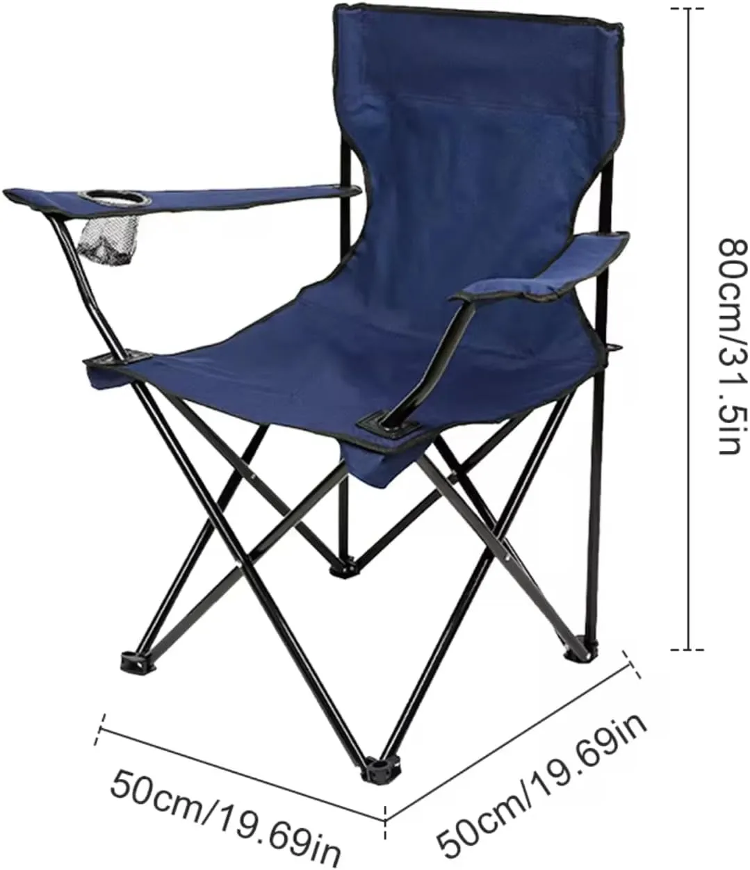 Camping Folding Chair Fishing Chair with Carrying Bag & Armrest Foldable Portable Camping Chair Heavy Duty for Garden Lawn Patio
