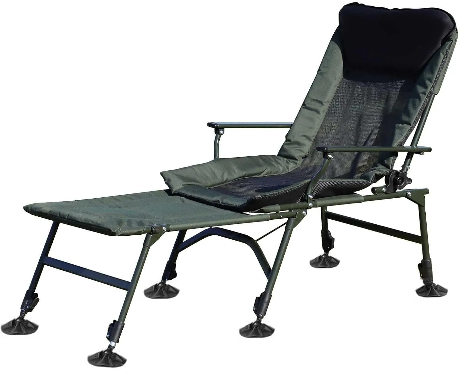 Camping Lounge Chair, Portable Folding Reclining Camping Chair with Adjustable backrest for Indoor and Outdoor Camping Beach Hiking Fishing