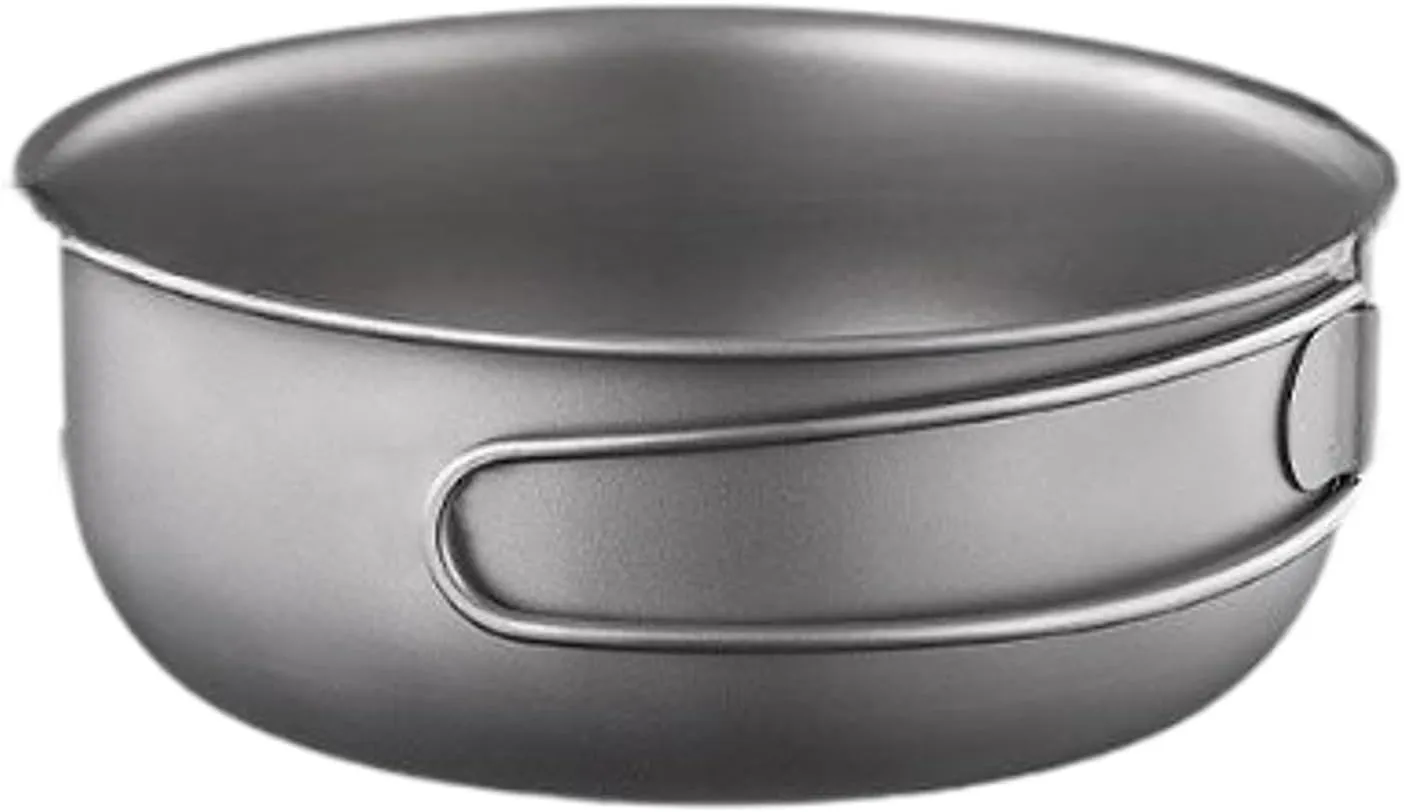 Camping Pan Titanium Pan Utensils Lightweight Fry Pan Titanium Cook Pan for Trekking Camping Backpacking Fishing Home Outdoor