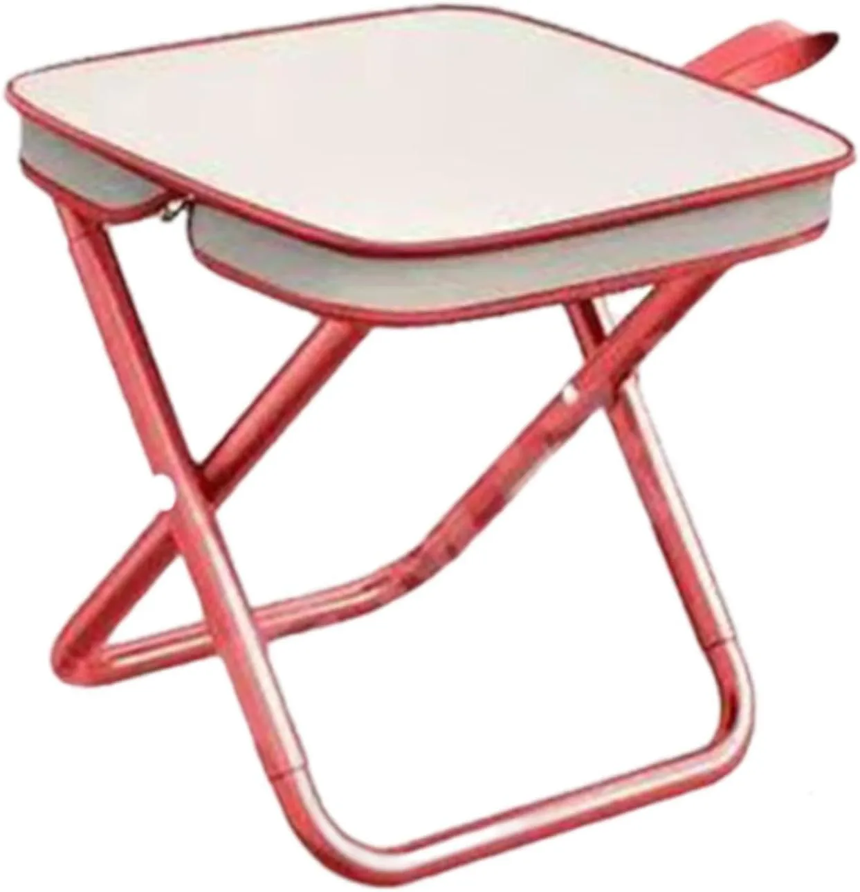 Camping Stool Seat Portable Folding Stool Compact Footrest Heavy Duty Small Foldable Chair Camp Stool for Traveling Gardening, Pink 28x23x30cm