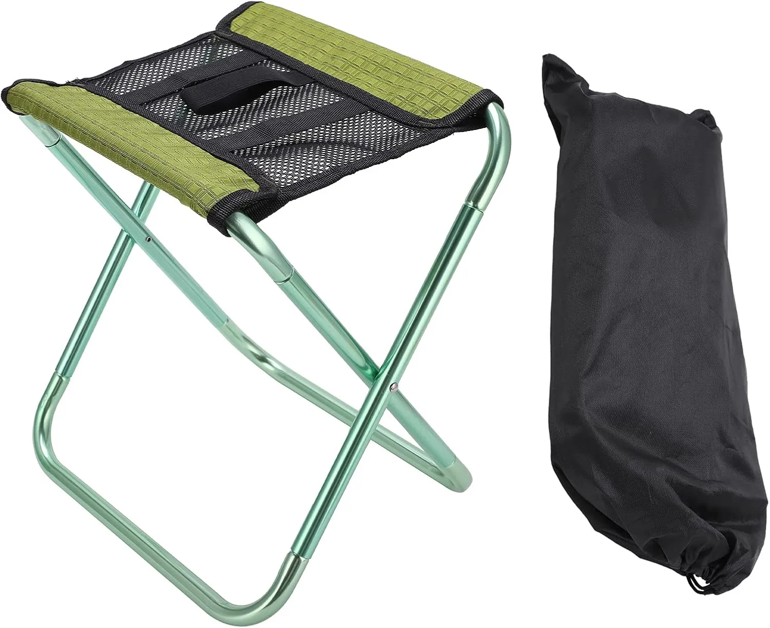 Camping Stool,1 Foldable Stool,Fishing Chair,Foldable Chair Portable Aluminum Fishing Camping Green