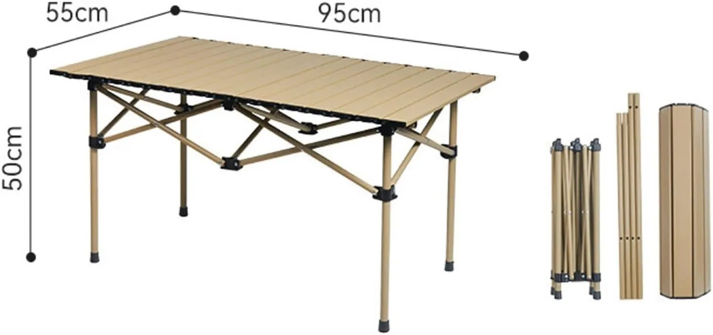 Camping Table and Chairs Picnic with 6 Fold up Chair, Portable Camping Set with Carry Bag for Indoor Outdoor BBQ,Yellow