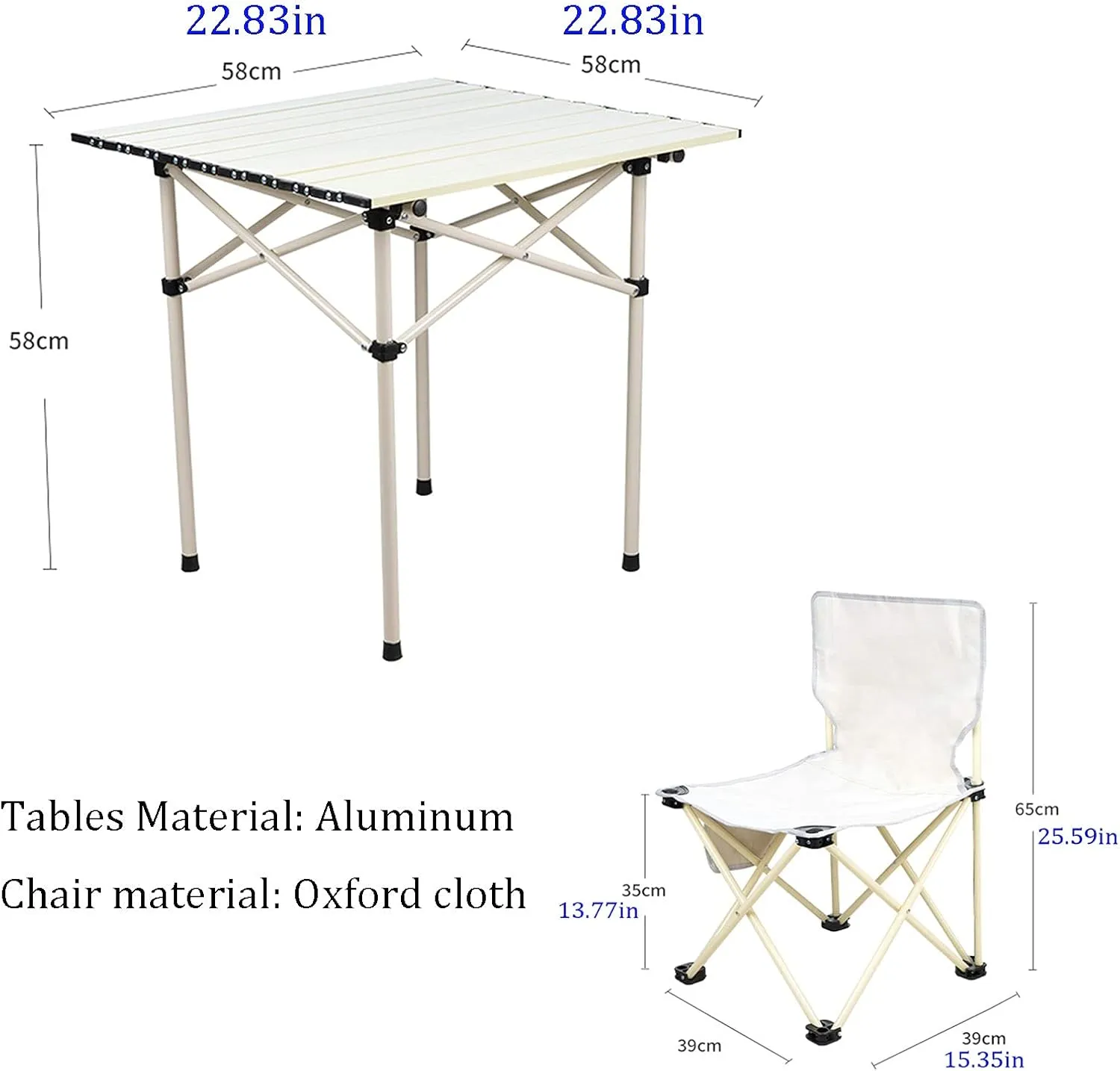 Camping Table Chairs Aluminum Alloy and Chair Set, Outdoor Camping Picnic Table, Quickly Fold and Easy to Carry
