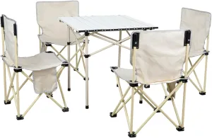 Camping Table Chairs Aluminum Alloy and Chair Set, Outdoor Camping Picnic Table, Quickly Fold and Easy to Carry