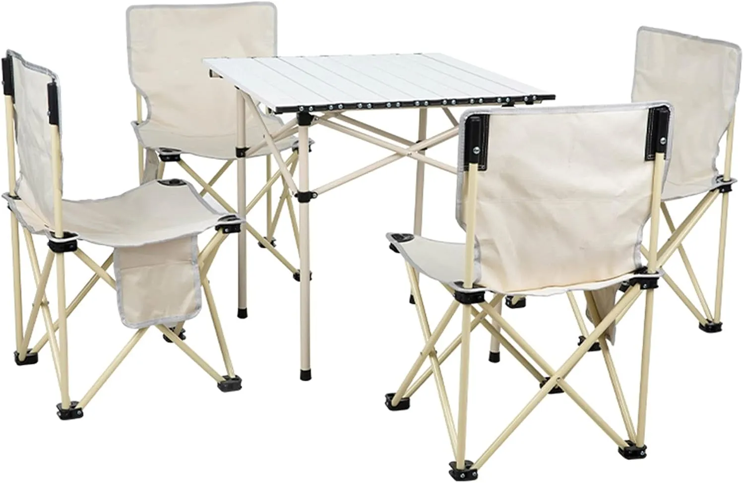 Camping Table Chairs Aluminum Alloy and Chair Set, Outdoor Camping Picnic Table, Quickly Fold and Easy to Carry